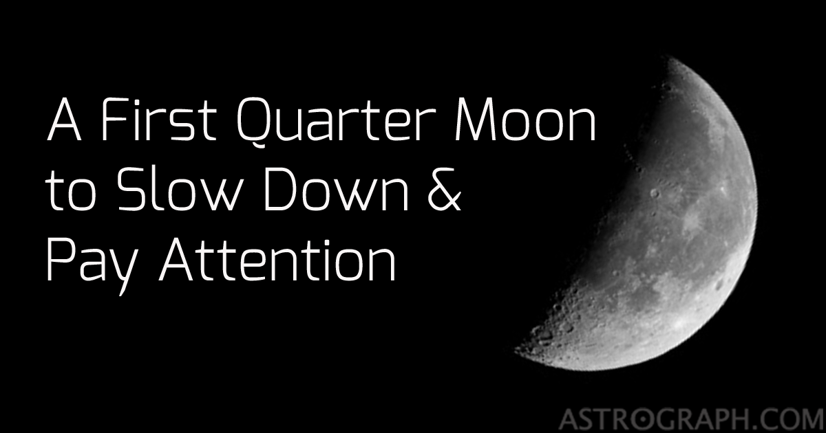 A First Quarter Moon to Slow Down and Pay Attention
